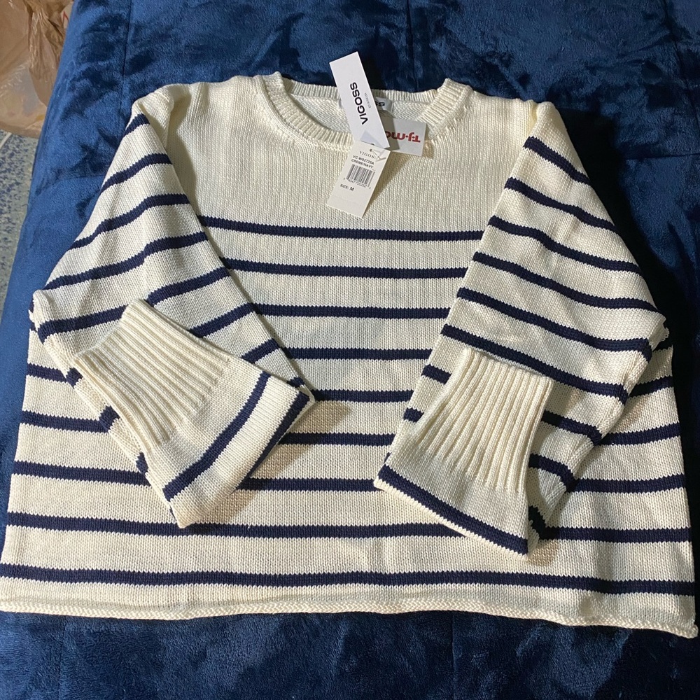 Striped Cream and black Sweater